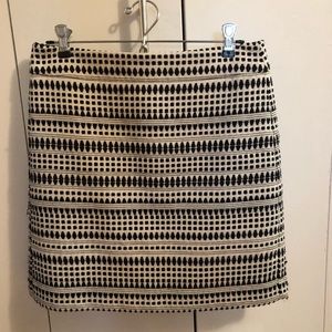 Loft Black and white woven mini skirt with lining